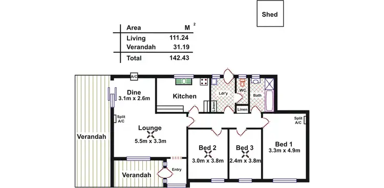 Floorplan of Homely house listing, 12 Atkinson Road, Elizabeth Downs SA 5113