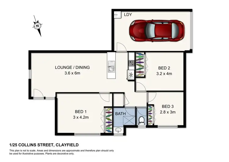 Floorplan of Homely unit listing, 1/25 Collins Street, Clayfield QLD 4011
