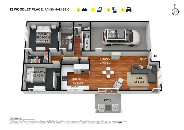 Floorplan of Homely unit listing, 12 Woodlet Place, Pakenham VIC 3810