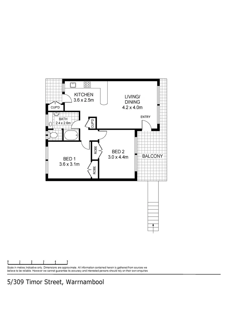 Floorplan of Homely unit listing, 5/309 Timor Street, Warrnambool VIC 3280