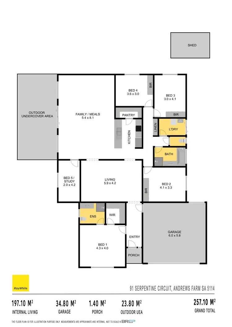 Floorplan of Homely house listing, 91 Serpentine Circuit, Andrews Farm SA 5114