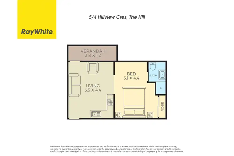Floorplan of Homely unit listing, 5/4 Hillview Crescent, The Hill NSW 2300