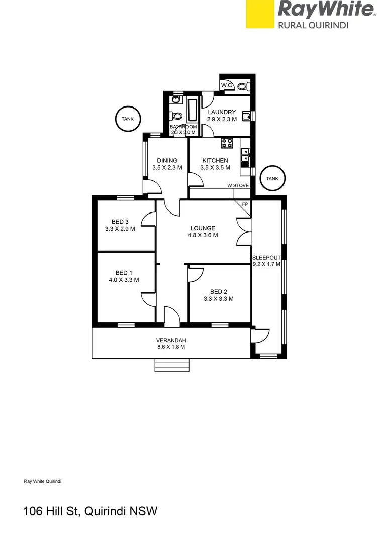 Floorplan of Homely house listing, 106 Hill Street, Quirindi NSW 2343