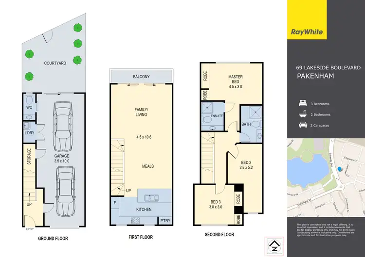 Floorplan of Homely townhouse listing, 69 Lakeside Boulevard, Pakenham VIC 3810