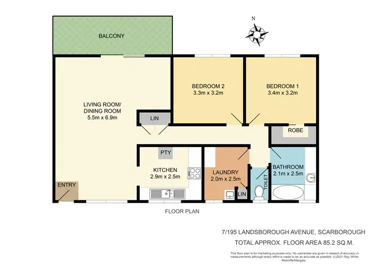 Floorplan of Homely unit listing, 7/195 Landsborough Avenue, Scarborough QLD 4020