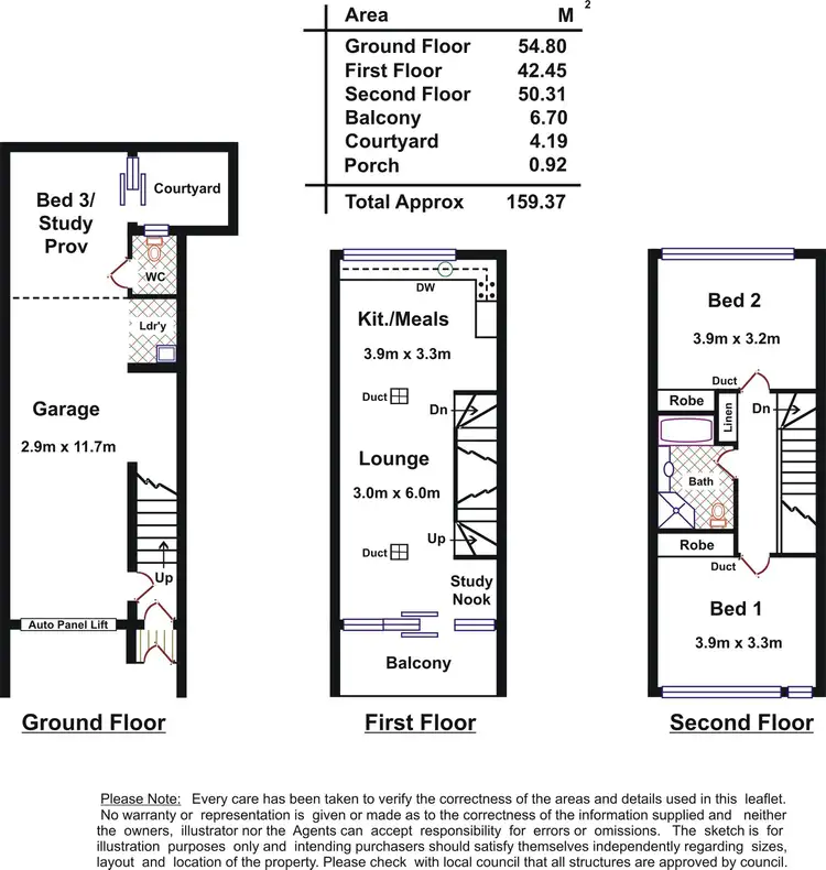 Floorplan of Homely townhouse listing, 12 Hobsons Place, Adelaide SA 5000