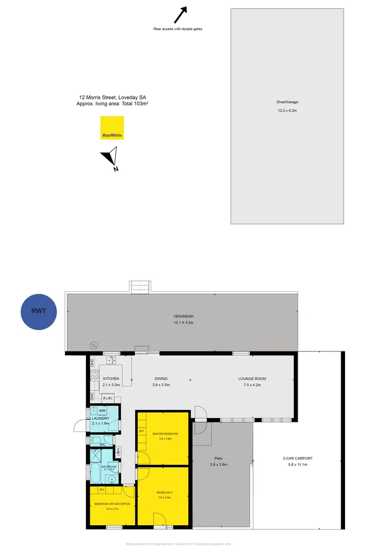Floorplan of Homely house listing, 12 Morris Street, Loveday SA 5345