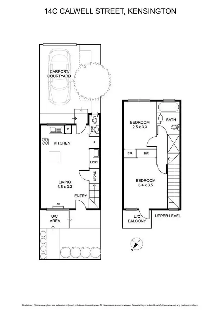 Floorplan of Homely townhouse listing, 14C Calwell Street, Kensington VIC 3031