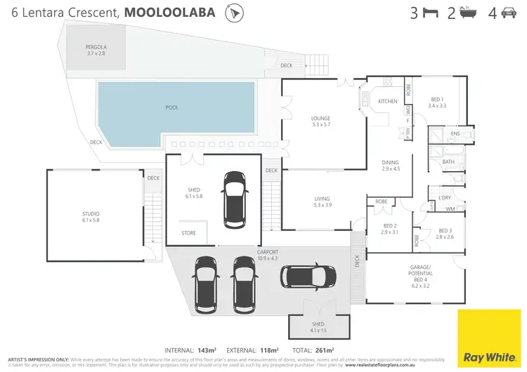 Floorplan of Homely house listing, 6 Lentara Crescent, Mooloolaba QLD 4557