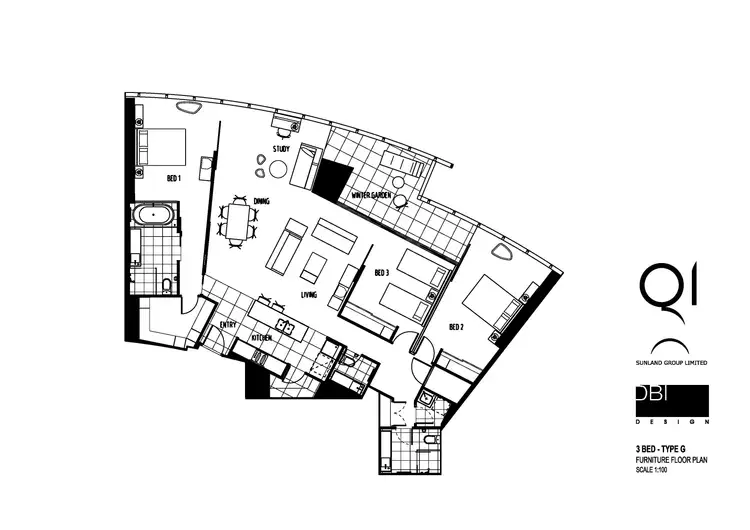 Floorplan of Homely apartment listing, 3903/9 Hamilton Avenue, Surfers Paradise QLD 4217