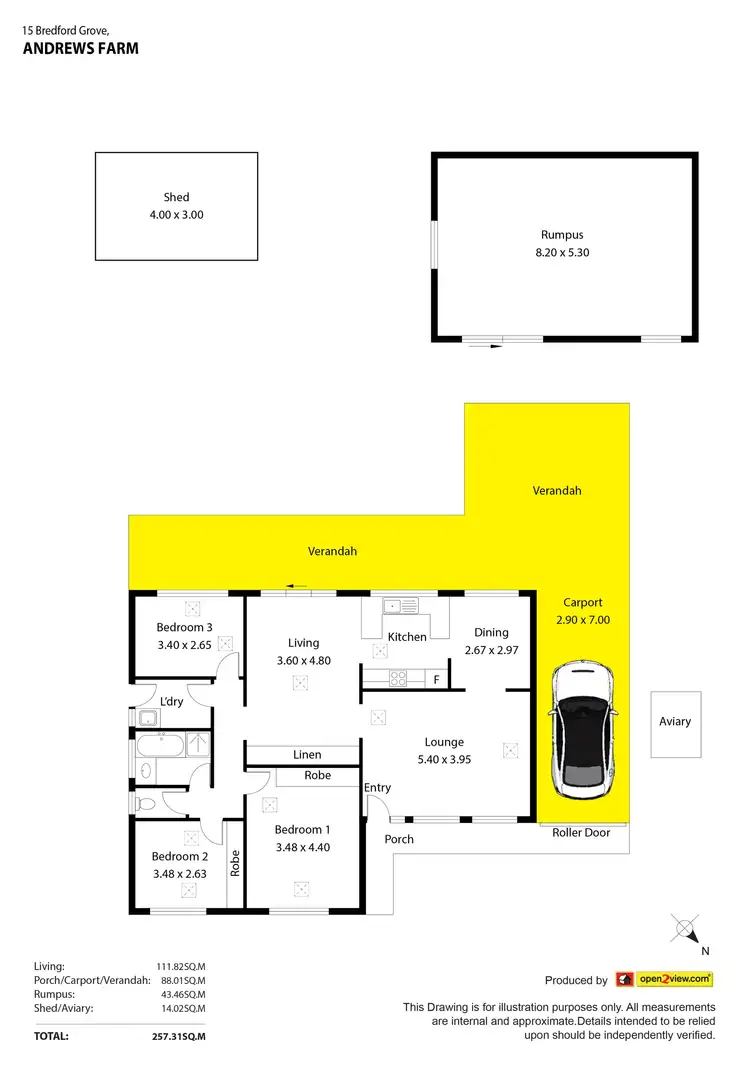 Floorplan of Homely house listing, 15 Bredford Grove, Andrews Farm SA 5114