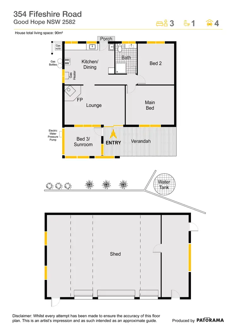 Floorplan of Homely rural property listing, 354 Fifeshire Road, Yass NSW 2582