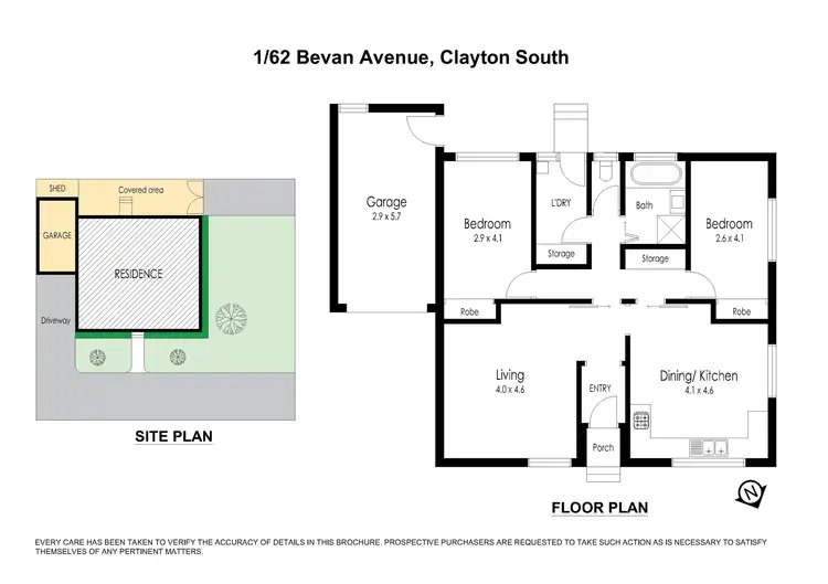 Floorplan of Homely unit listing, 1/62 Bevan Avenue, Clayton South VIC 3169
