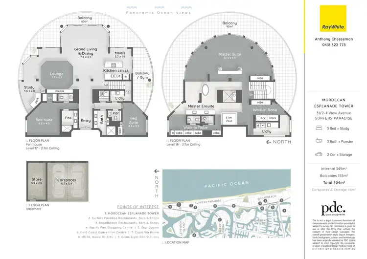 Floorplan of Homely apartment listing, 31/2 - 4 'The Moroccan' View Avenue, Surfers Paradise QLD 4217
