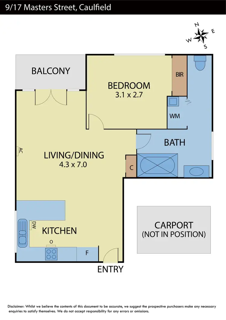 Floorplan of Homely apartment listing, 9/17 Masters Street, Caulfield VIC 3162