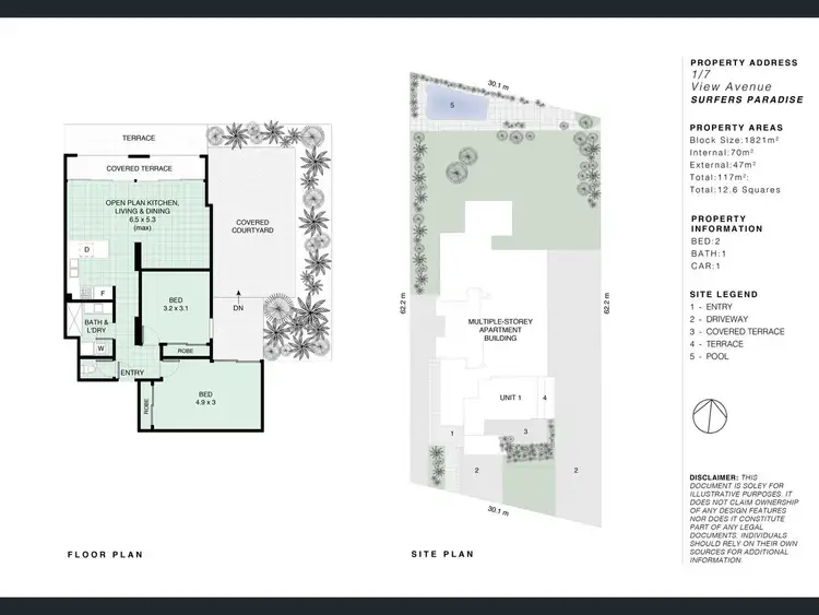 Floorplan of Homely apartment listing, 1/5-7 View Avenue, Surfers Paradise QLD 4217