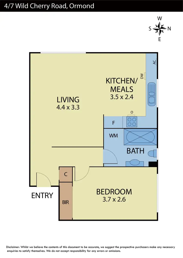 Floorplan of Homely apartment listing, 4/7 Wild Cherry Road, Ormond VIC 3204