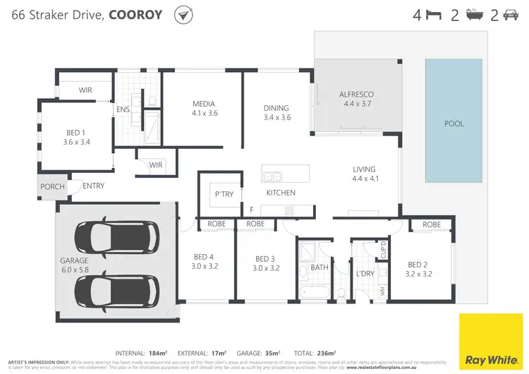 Floorplan of Homely house listing, 66 Straker Drive, Cooroy QLD 4563