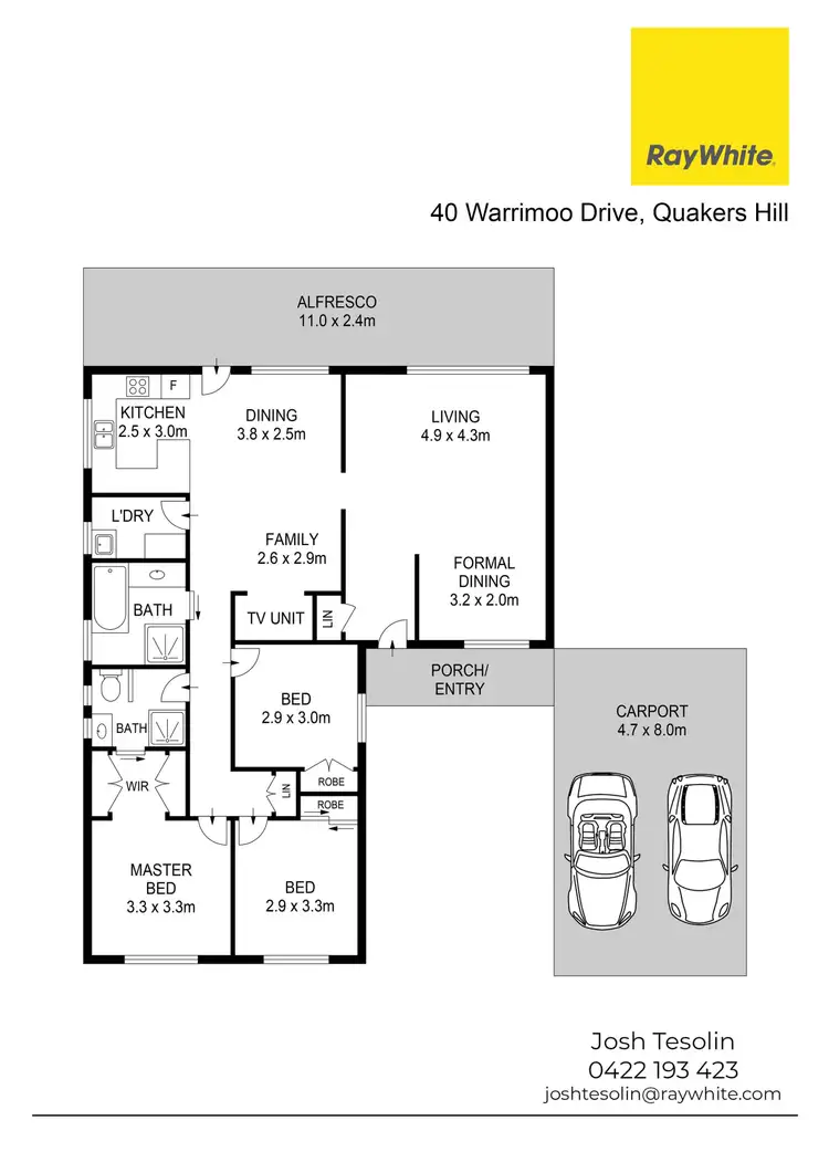 Floorplan of Homely house listing, 40 Warrimoo Drive, Quakers Hill NSW 2763