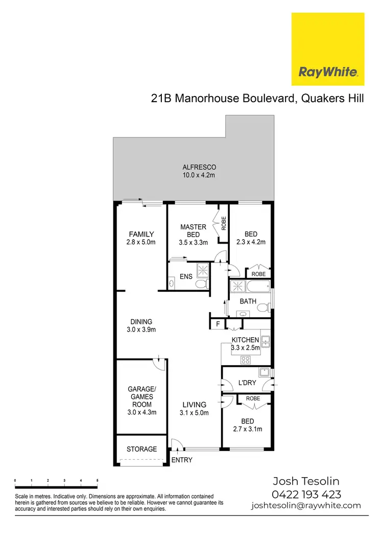 Floorplan of Homely semi-detached listing, 21B Manorhouse Boulevard, Quakers Hill NSW 2763