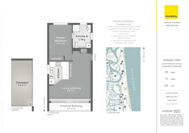 Floorplan of Homely unit listing, 6/16 Markwell Avenue, Surfers Paradise QLD 4217
