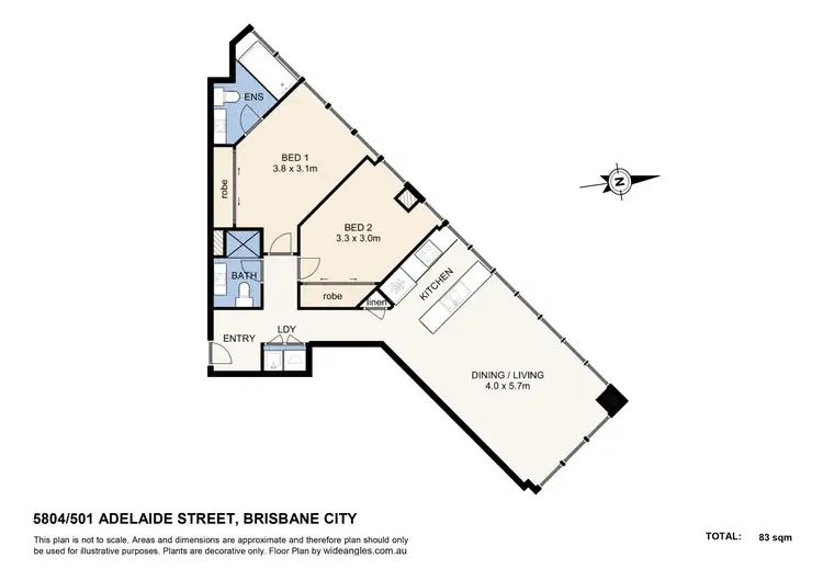 Floorplan of Homely apartment listing, 5804/501B Adelaide Street, Brisbane City QLD 4000
