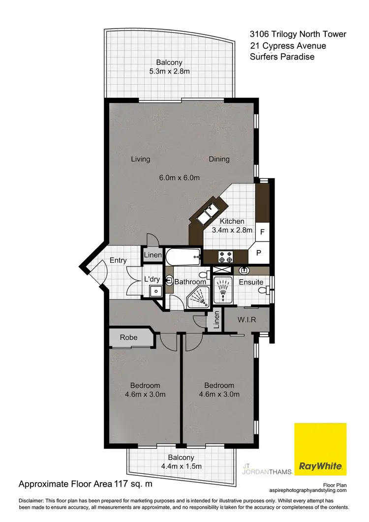 Floorplan of Homely apartment listing, 3106/21 Cypress Avenue, Surfers Paradise QLD 4217