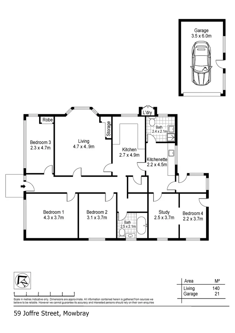 Floorplan of Homely house listing, 59 Joffre Street, Mowbray TAS 7248