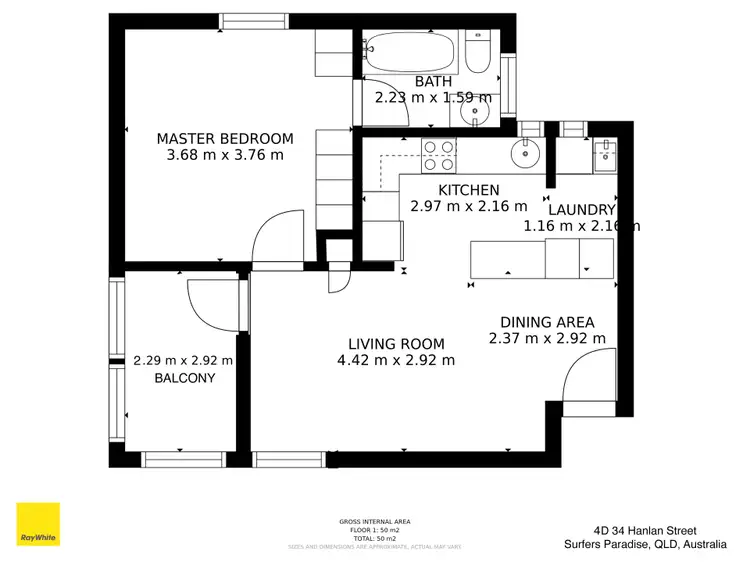 Floorplan of Homely apartment listing, 4D/34 Hanlan Street, Surfers Paradise QLD 4217