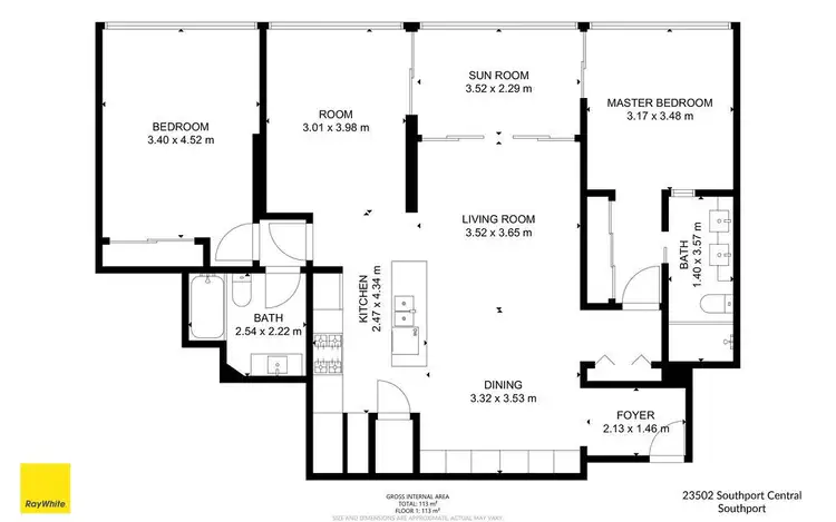 Floorplan of Homely apartment listing, 23502/5 Lawson Street, Southport QLD 4215