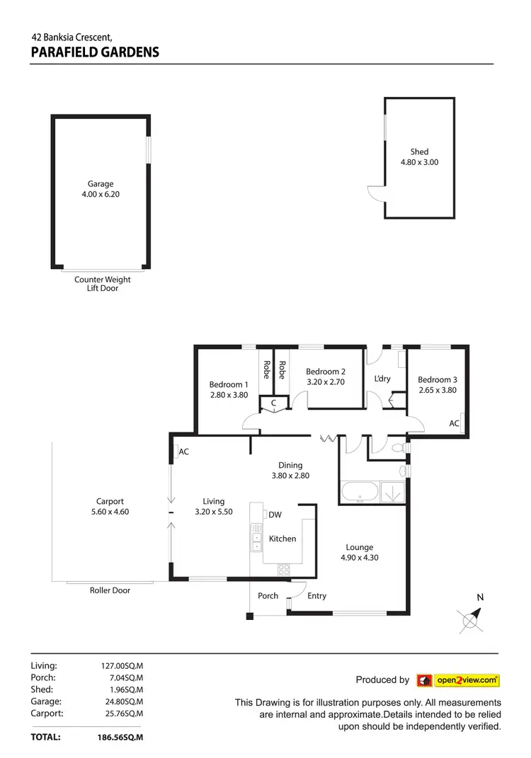Floorplan of Homely house listing, 42 Banksia Crescent, Parafield Gardens SA 5107