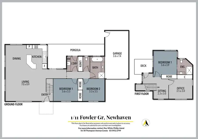 Floorplan of Homely townhouse listing, 1/11 Fowler Grove, Newhaven VIC 3925