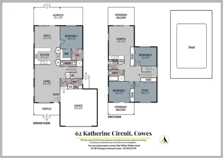 Floorplan of Homely house listing, 62 Katherine Circuit, Cowes VIC 3922