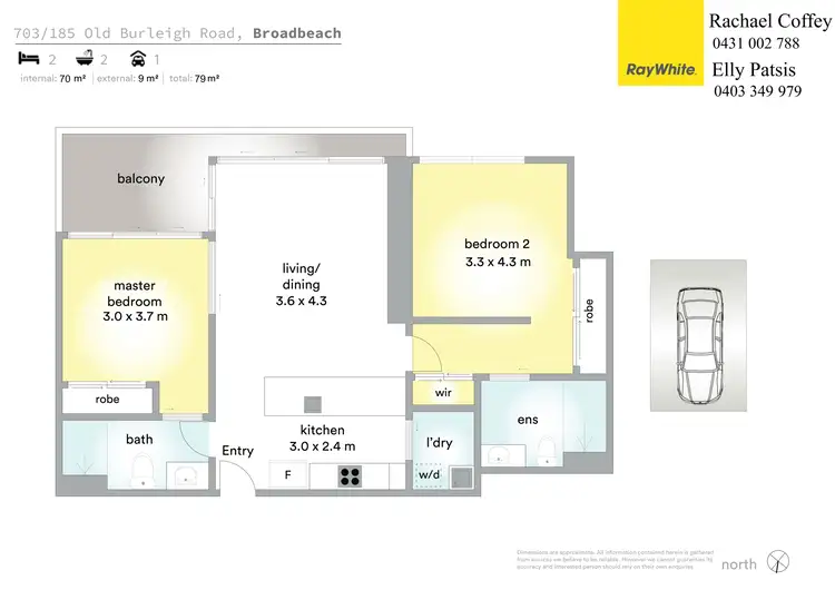 Floorplan of Homely apartment listing, 703/185 Old Burleigh Road, Broadbeach QLD 4218