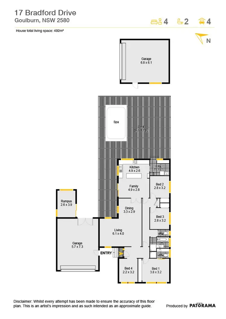 Floorplan of Homely house listing, 17 Bradford Drive, Goulburn NSW 2580