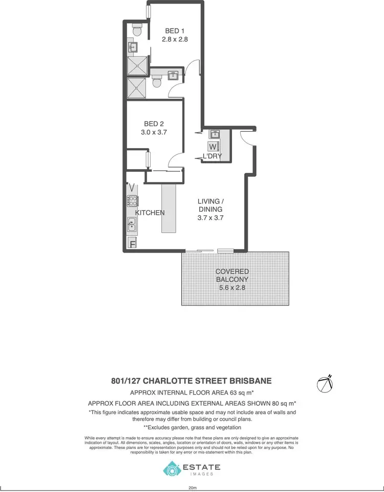 Floorplan of Homely apartment listing, 801/127 Charlotte Street, Brisbane City QLD 4000