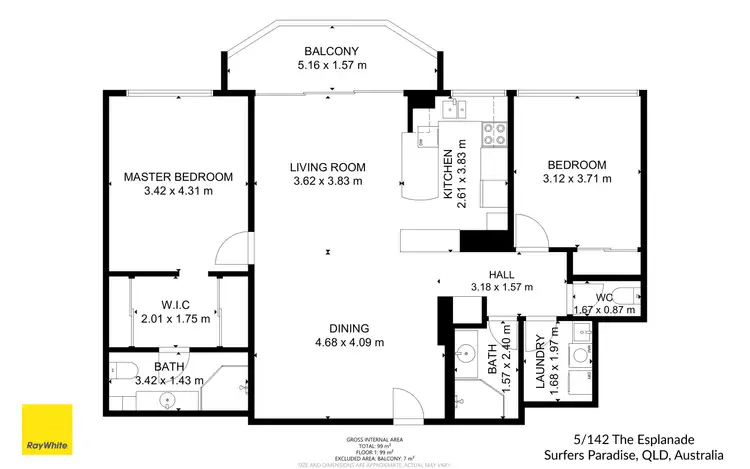 Floorplan of Homely apartment listing, 5/142 The Esplanade, Surfers Paradise QLD 4217