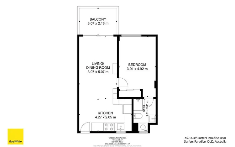 Floorplan of Homely apartment listing, 69/3049 Surfers Paradise Boulevard, Surfers Paradise QLD 4217