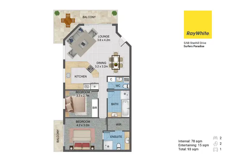 Floorplan of Homely apartment listing, 4 & 5/68 Stanhill Drive, Chevron Island QLD 4217