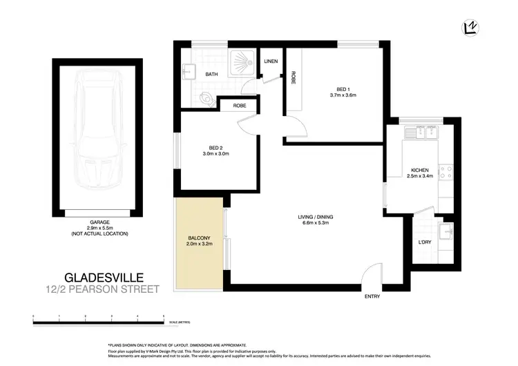 Floorplan of Homely apartment listing, 12/2 Pearson Street, Gladesville NSW 2111