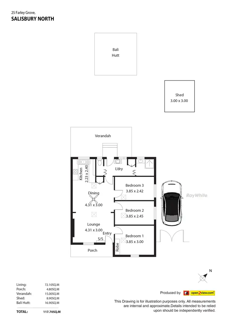 Floorplan of Homely house listing, 25 Farley Grove, Salisbury North SA 5108
