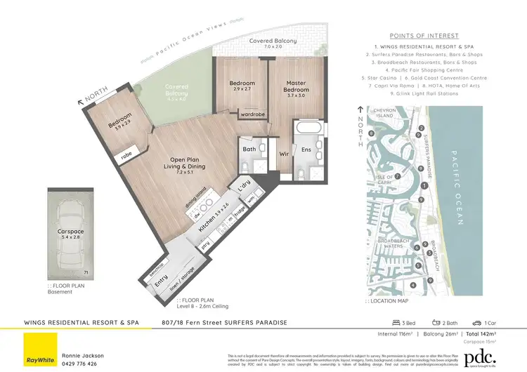 Floorplan of Homely apartment listing, 807/18 Fern Street, Surfers Paradise QLD 4217