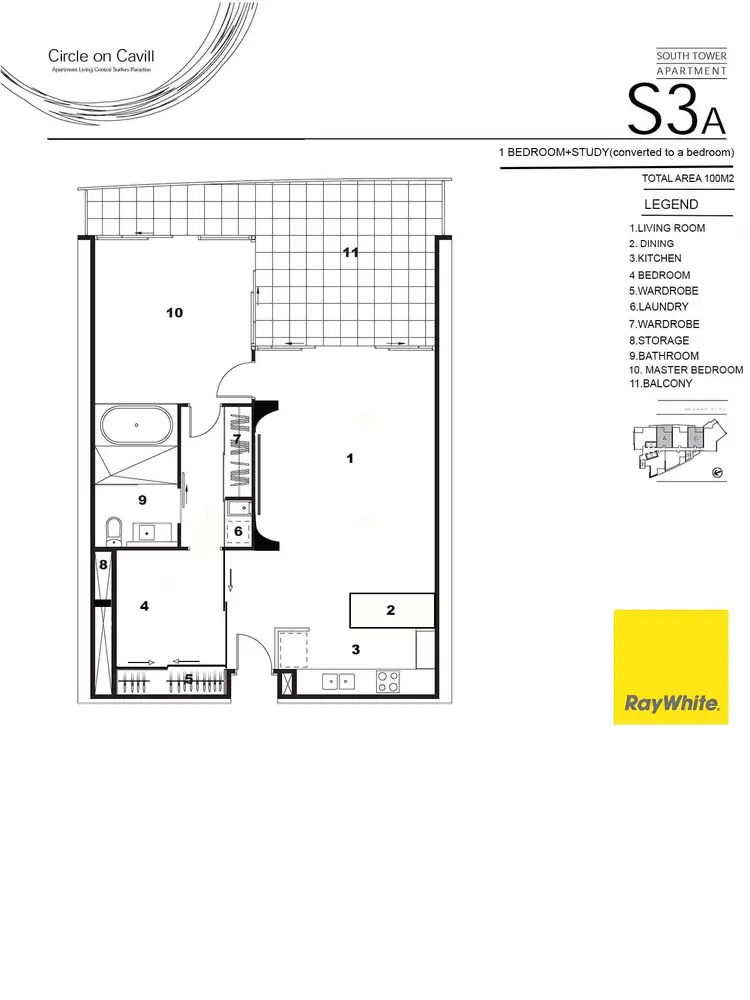 Floorplan of Homely apartment listing, 1062/9 Ferny Avenue, Surfers Paradise QLD 4217
