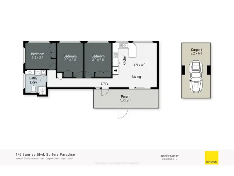 Floorplan of Homely unit listing, 1A/6 Sunrise Boulevard, Surfers Paradise QLD 4217