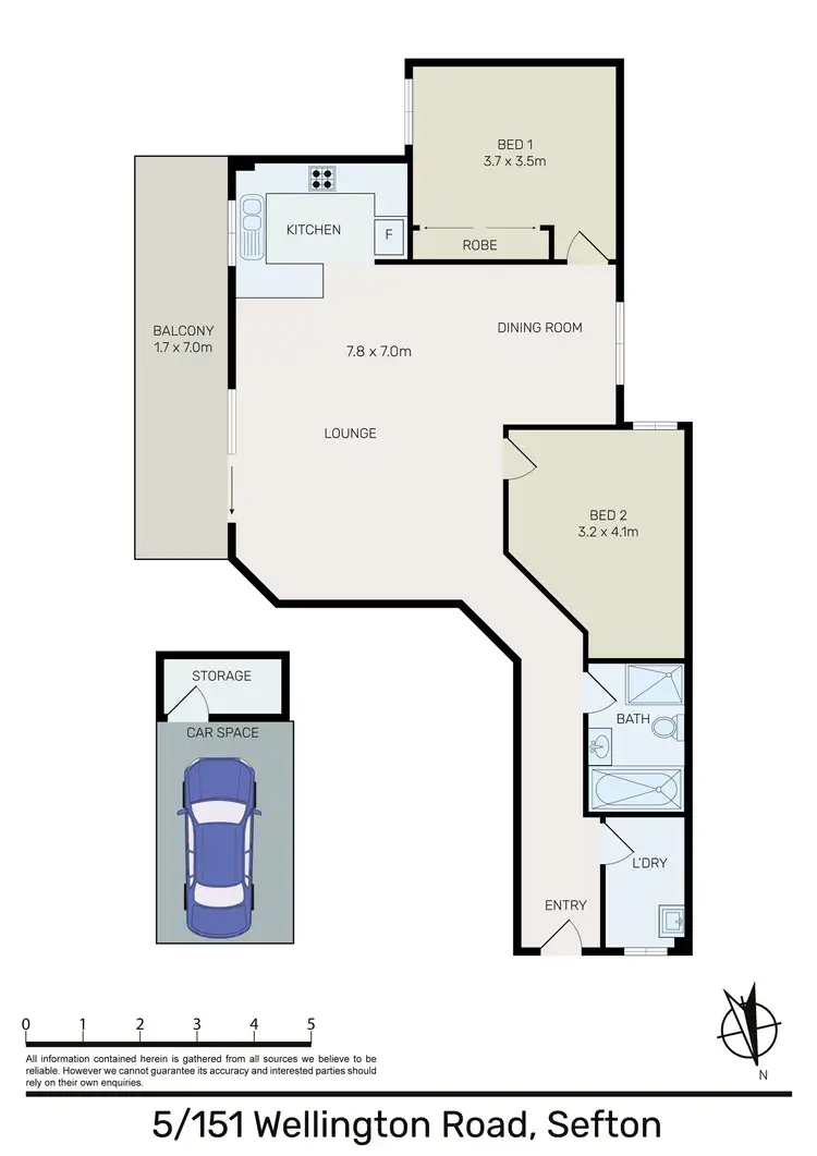 Floorplan of Homely unit listing, 5/151 Wellington Road, Sefton NSW 2162
