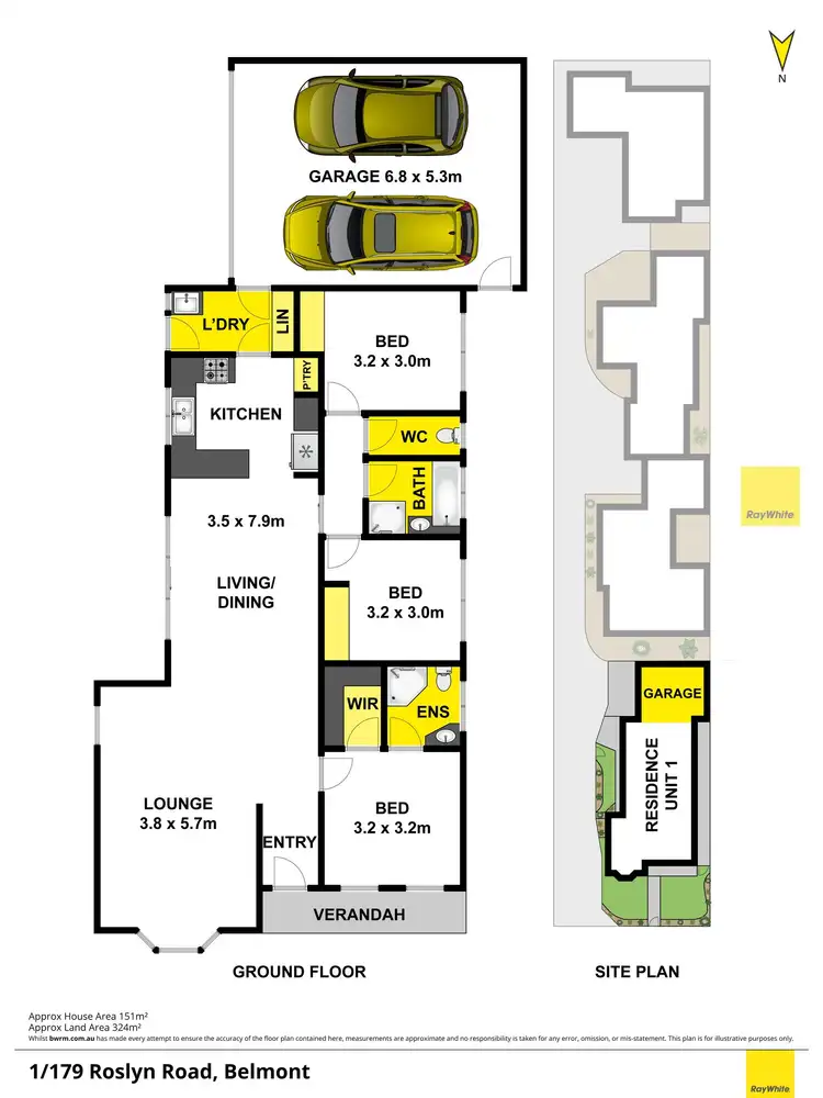 Floorplan of Homely townhouse listing, 1/179 Roslyn Road, Belmont VIC 3216