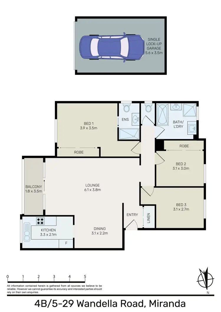 Floorplan of Homely unit listing, 4B/5-29 Wandella Road, Miranda NSW 2228