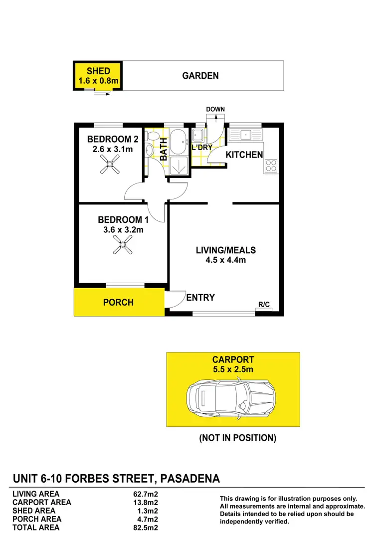 Floorplan of Homely unit listing, 6/10 Forbes Street, Pasadena SA 5042