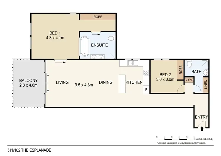 Floorplan of Homely apartment listing, 511/102 Esplanade, Darwin City NT 800