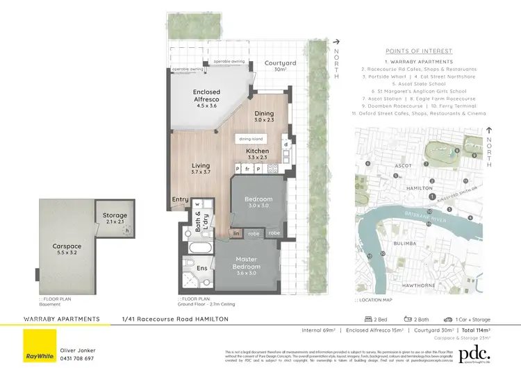 Floorplan of Homely apartment listing, 1/41 Racecourse Road, Hamilton QLD 4007